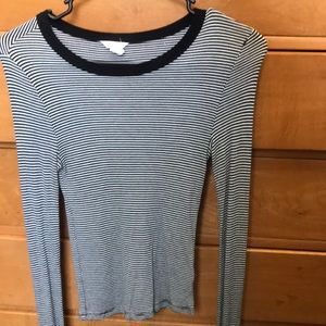 Striped long sleeve crop top